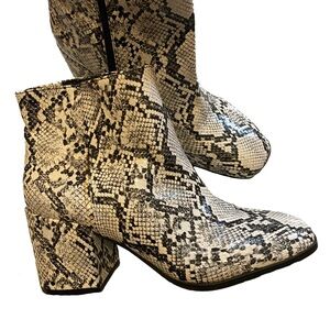 Snakeskin Pattern Ankle Booties